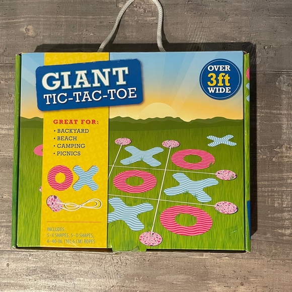 Giant Tic Tac Toe Game BackYard Beach Camping Picnic 3 Ft Wide - Picture 1 of 4
